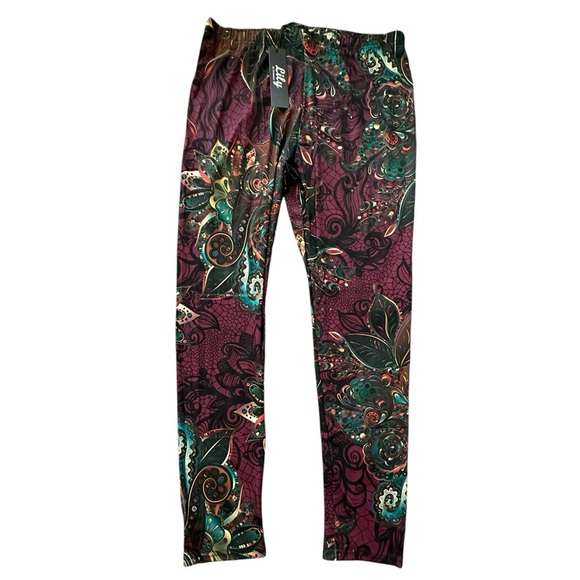 Lily by Firmiana Paisley Leggings 1X - Picture 1 of 6